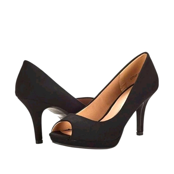 DREAM PAIRS Women's New In Box City-OT Black Open Toe High Heel Shoes Size 8.5 M - Picture 9 of 16